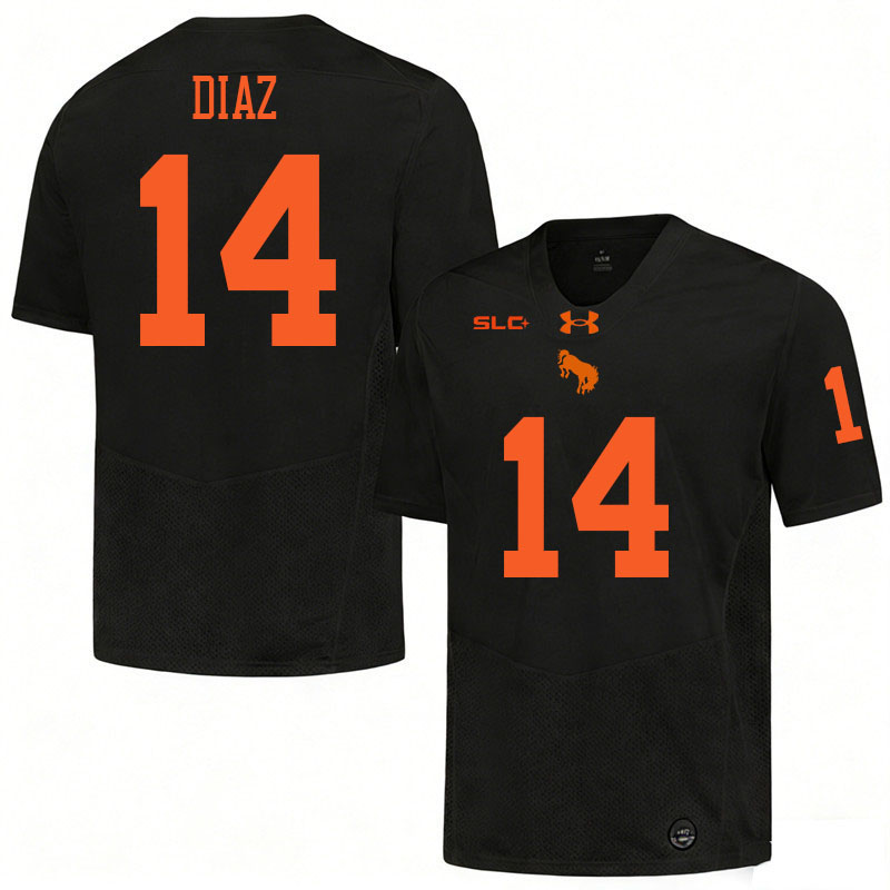 UT Rio Grande Valley Vaqueros #14 Tony Diaz College Football Jerseys,Uniforms-Black